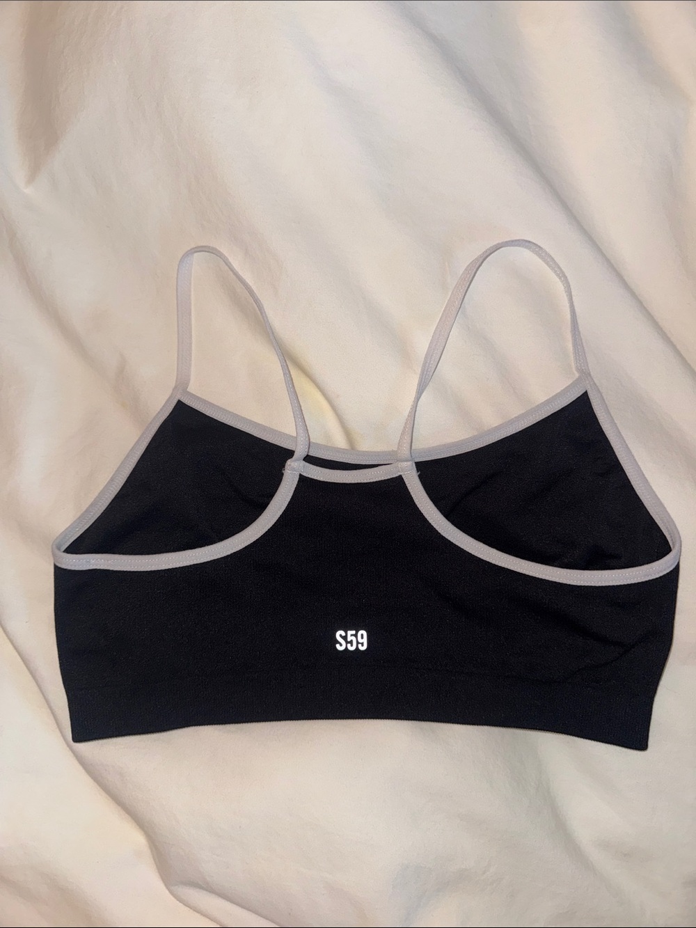 Splits59 Black Contrast-Trim Bralette